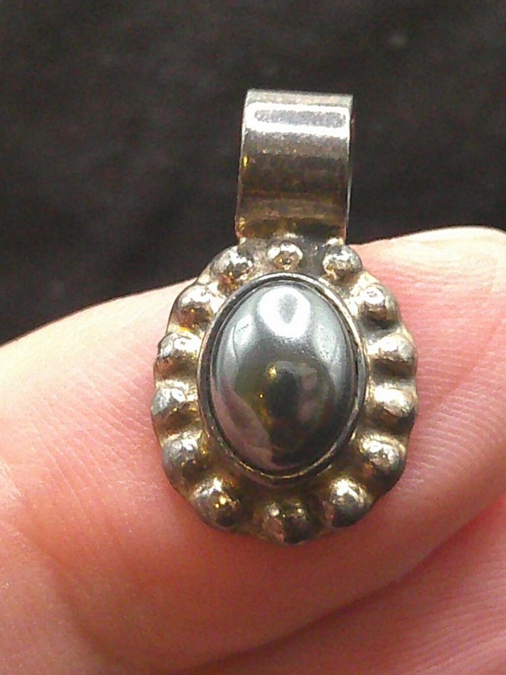 Sterling Silver and Hematite Pendant